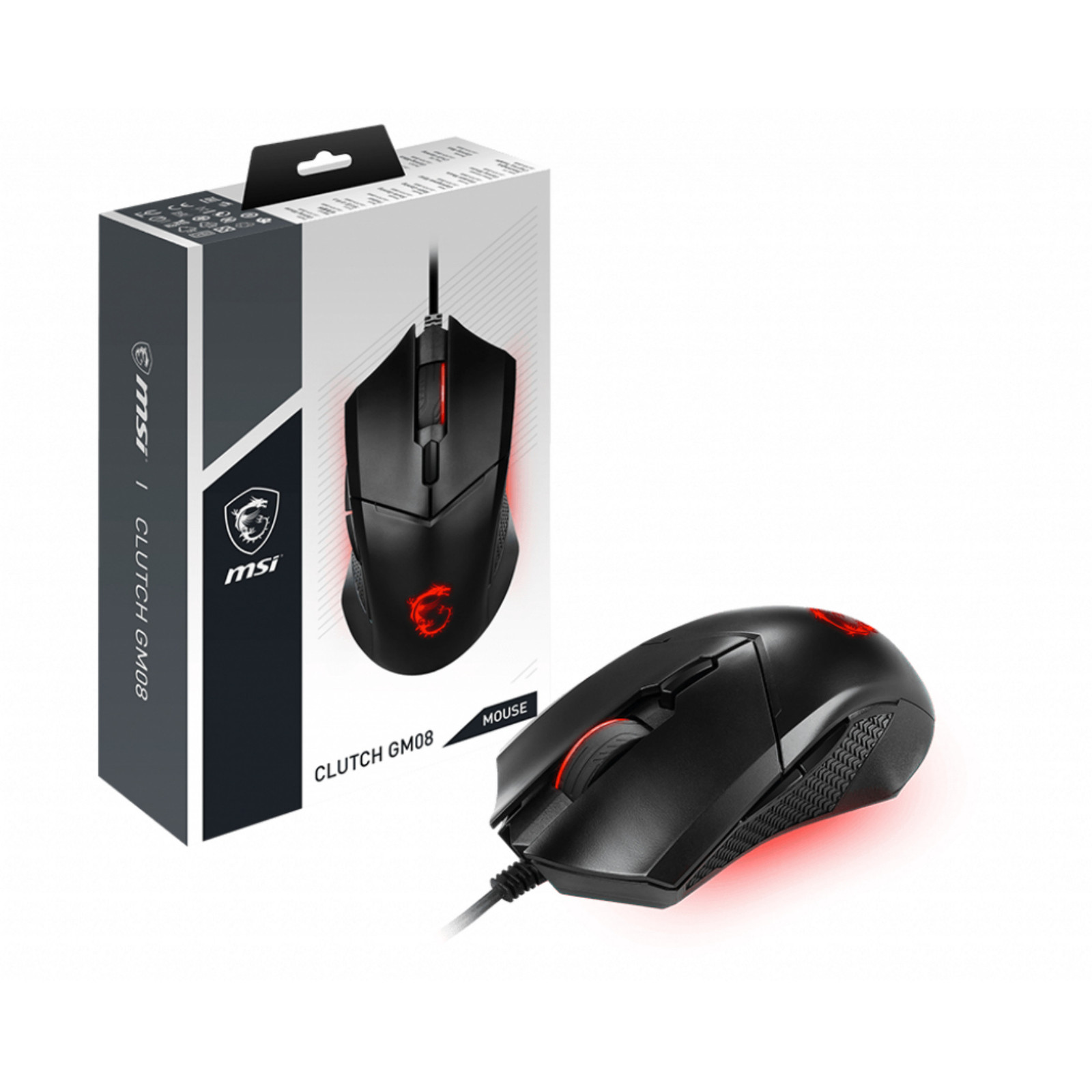 MSI Clutch GM08 Gaming Maus, Black, USB