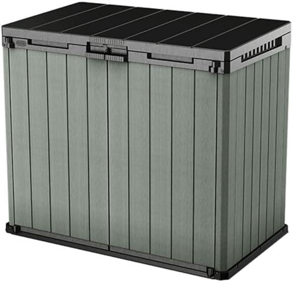 Mülltonnenbox Store-It-Out Darwin 1150L, 141x82x120 cm, wetterfeste Gartenbox für 2x240L Tonnen oder Gartengeräte, grün