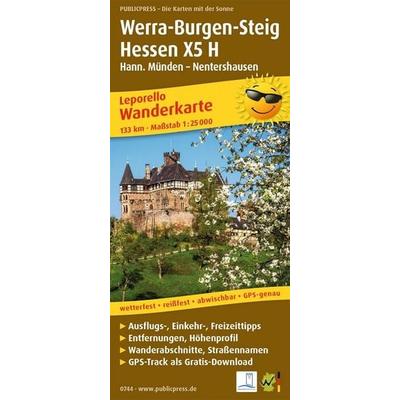 Publicpress Leporello Wanderkarte Werra-Burgen-Steig Hessen X5 H, Hann. Münden, Nentershausen 1:25.000, Sonstige von , KOMPASS Freytag & Berndt,