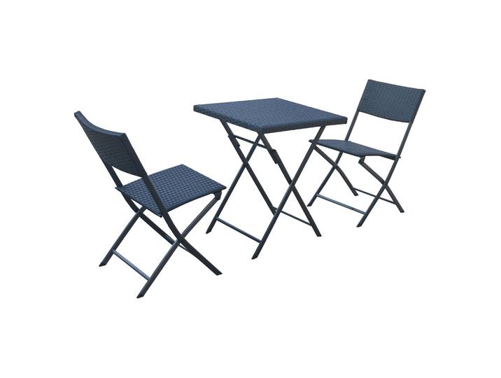 Gartenmöbel Set LAGO Rattan schwarz
