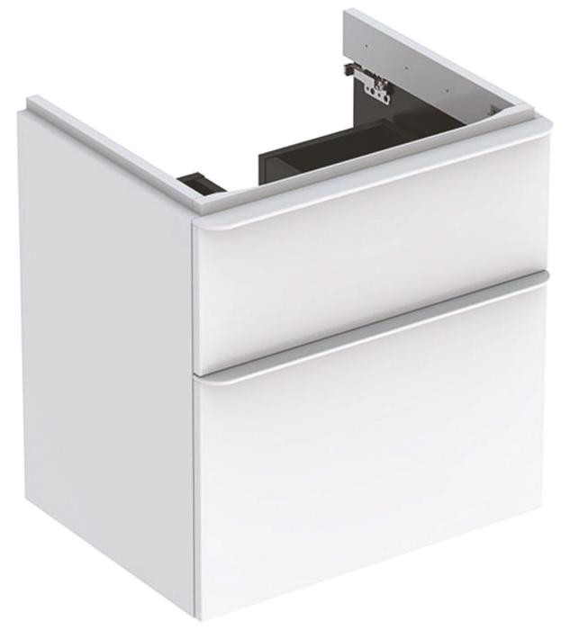 Geberit Smyle vierkant wastafelonderkast met twee lades, 58,4 cm