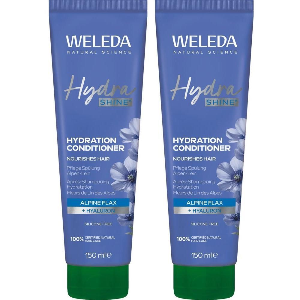 Weleda HydraShine Pflegespülung Alpen-Lein 2x 2x150 ml Haarspülung
