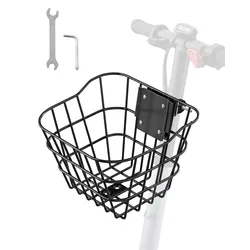 VEVOR Vorderradkorb 245x215x180 mm, Scooter-Korb mit fester Halterung, max. Tragkraft 9 kg, Lenkerkorb aus massivem Stahl, Kinderfahrradkorb/Erwachsenenfahrradkorb/Knie-Elektroroller-Zubehör