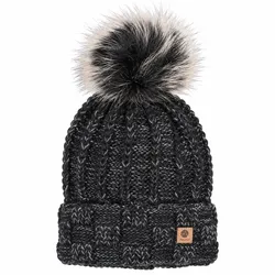 Antonio Damen Strick Mütze Beanie - schwarz