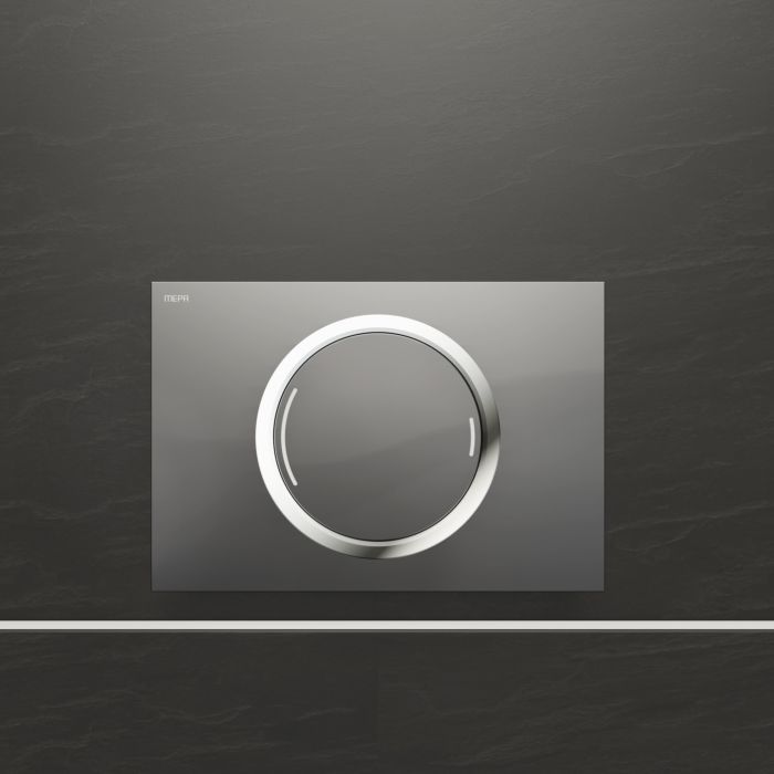 MEPA Zero Betätigungsplatte 421861 Glas silber, für teileingelassene Montage