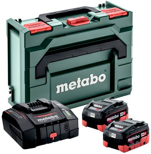 Metabo 685303000 Basic-Set 2x LiHD 8Ah + ASC 290 + metaBOX 145 Werkzeug-Akku und Ladegerät 18V 8Ah LiHD