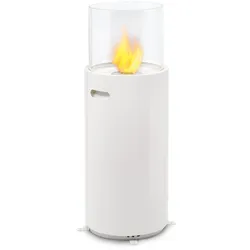 Blumfeldt Fiamme Tamburo Ethanol-Kamin Edelstahl-Brenner 0,8Ltr 4-5 h Brenndauer Weiß