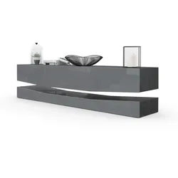 LOWBOARD City Fronten in Grau Hochglanz