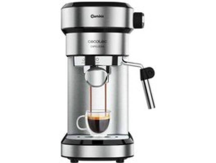 Cafélizzia Steel Machine À Café Expresso 1350W 20 Bars Bras Double Sortie 2 Filtres Buse Vapeur Réservoir Amovible 1 2L Acier