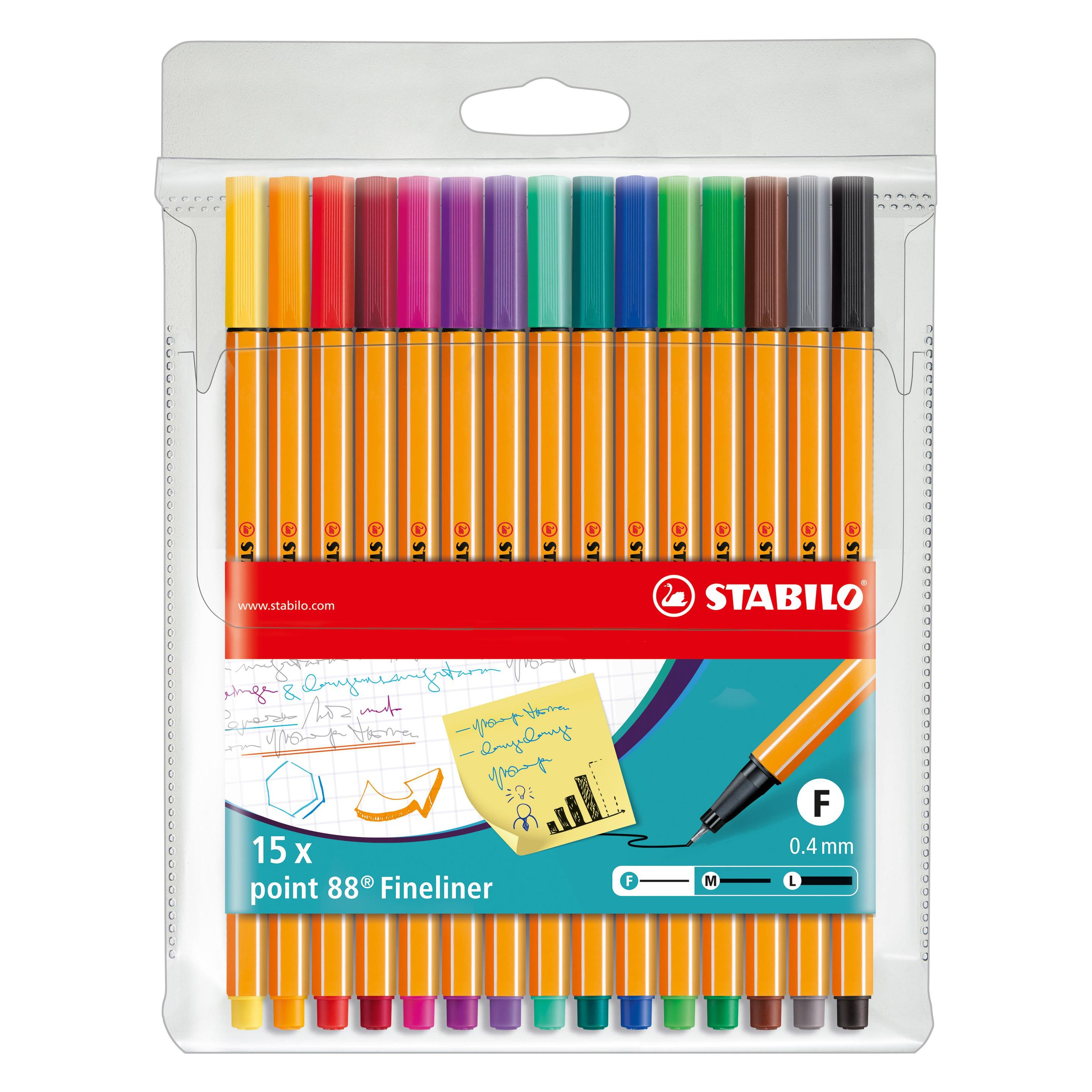 Stabilo Fineliner point 88, 15er Kunststoff-Etui (15x) (8815)