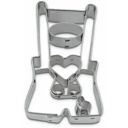 Städter Präge-Ausstecher Lederhose, Ausstechform, Plätzchenform, Keks, Plätzchen, Edelstahl, 6.5 cm, 199958