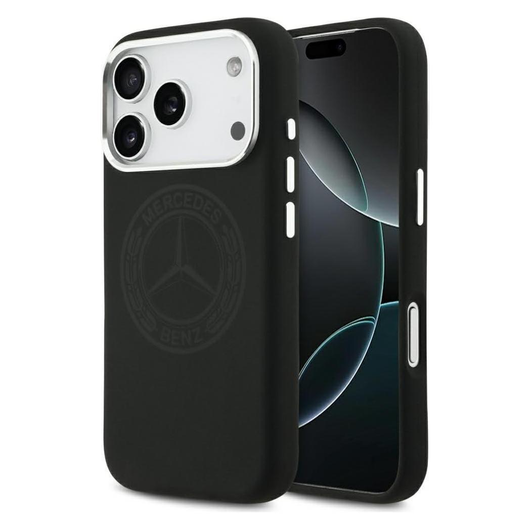 Mercedes Etui Silicone Vintage Logo MagSafe do iPhone 17 Pro czarny (Apple iPhone 17 Pro) (MEHMP17L25LSOVILK)