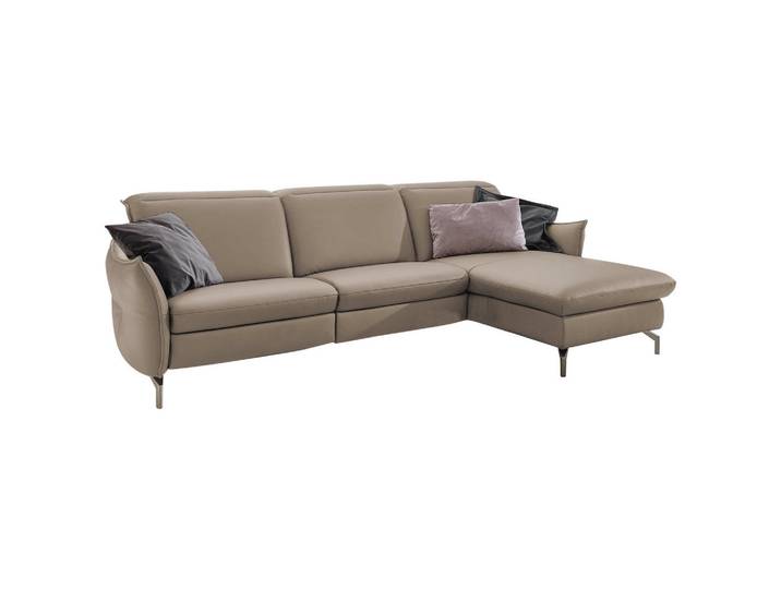 Livetastic Ecksofa, Hellgrau, Metall, Ottomane rechts, L-Form, 263x179 cm, Hocker erhältlich, Armteil links, Armteil rechts, Wohnzimmer, Sofas & Couches, Wohnlandschaften, Ecksofas