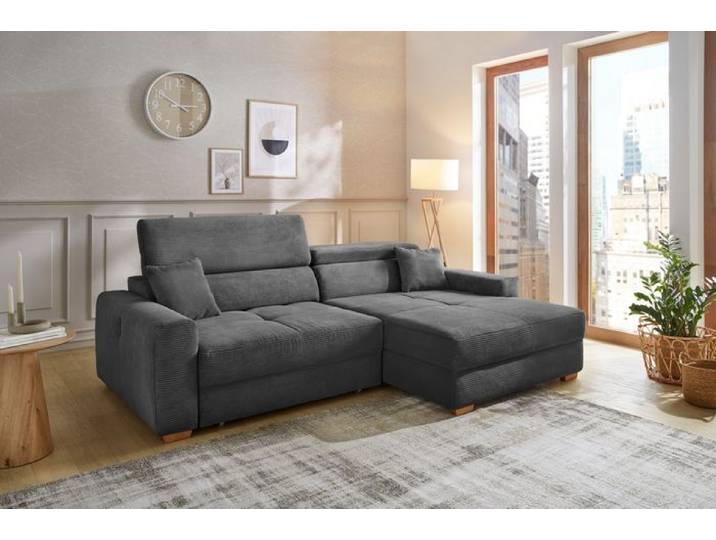 Ecksofa mit Funktion Slider Grau Cord