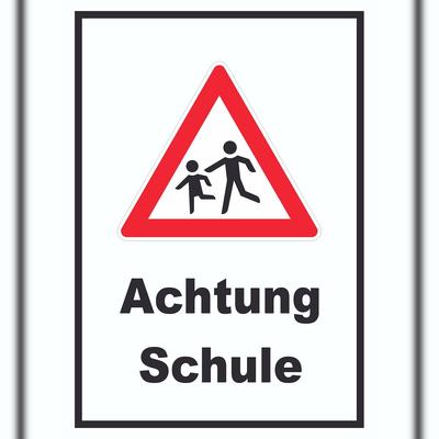 HB-Druck Achtung Schule Schild A6 (105x148mm)