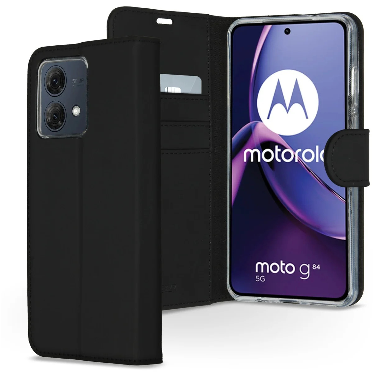 Accezz Wallet Softcase Bookcase voor Motorola Moto G84 - Zwart