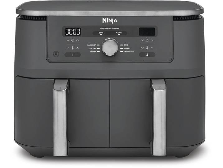Ninja Dubbele Airfryer XXL - 9.5 L - Nieuw 2026 Model - 40 tot 240 Graden - 2470 W Vermogen - Dual Zone Technologie - DZ400EU