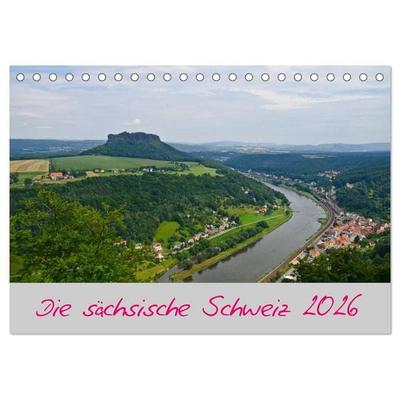 Die sächsische Schweiz 2026 (Tischkalender 2026 DIN A5 quer), CALVENDO Monatskalender