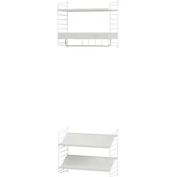 Kleine Garderobe Wandaufhängung Weiß