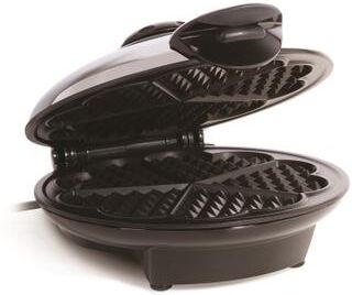 Euro Cuisine Heart Shape Waffle Maker by Euro Cuisine in Black And Chrome