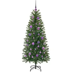 vidaXL, Weihnachtsbaum, Kim (mit LEDs und lilafarbenen Bällen) (150 cm)