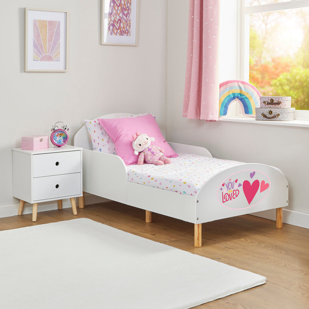 Liberty House Toys Kids White Toddler Bed – You Are Loved White