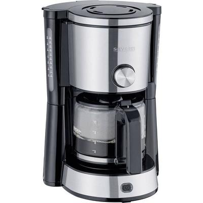 Severin KA 4825 'TYPE SWITCH' Kaffeemaschine Edelstahl, Schwarz Fassungsvermögen Tassen=10 Glaskanne