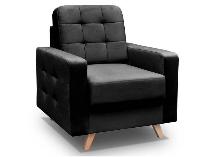 Beautysofa Sessel VINCI skandinavischer Polstersessel mit eleganter Steppung (Breite: 83 cm, stabile Holzfüße), zeitloses Design