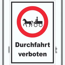 HB-Druck Durchfahrt verboten Kutsche Aufkleber A5 (148x210mm)