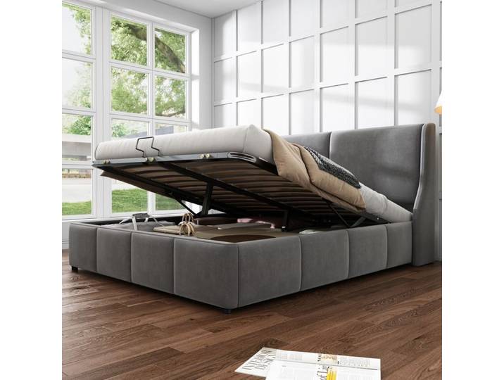 Structure de lit Deuxième génération épaissie et accueillante couleur matelas forme d'oreille tête de lit rembourrée lit double