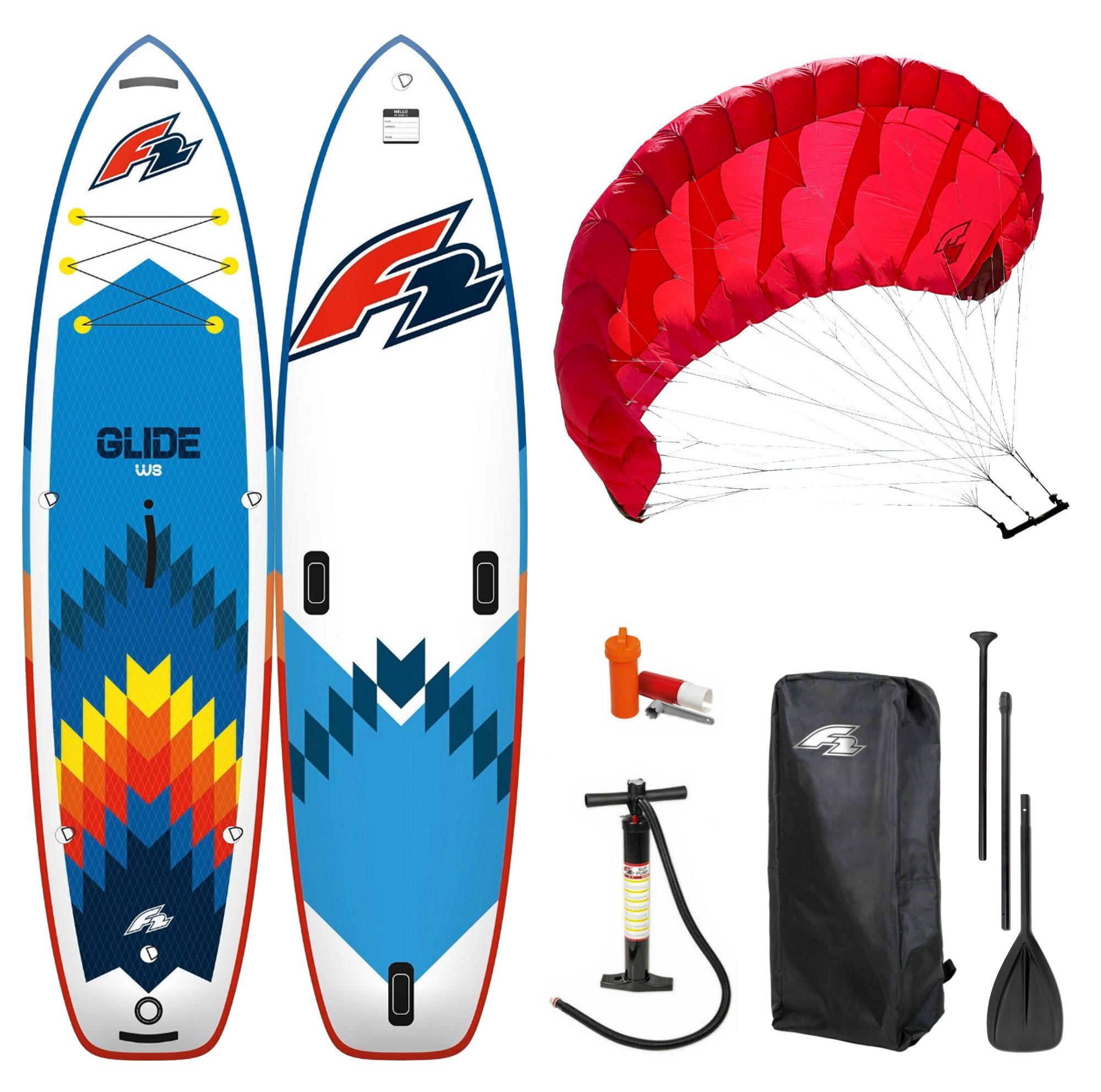 F2 GLIDE 10.8 Windsurf & Wing SUP Board Set inkl. Parawing Move 3,5qm red