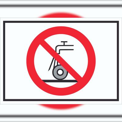 HB-Druck Nicht zulässig für Nassschleifen Symbol Schild A4 (210x297mm)