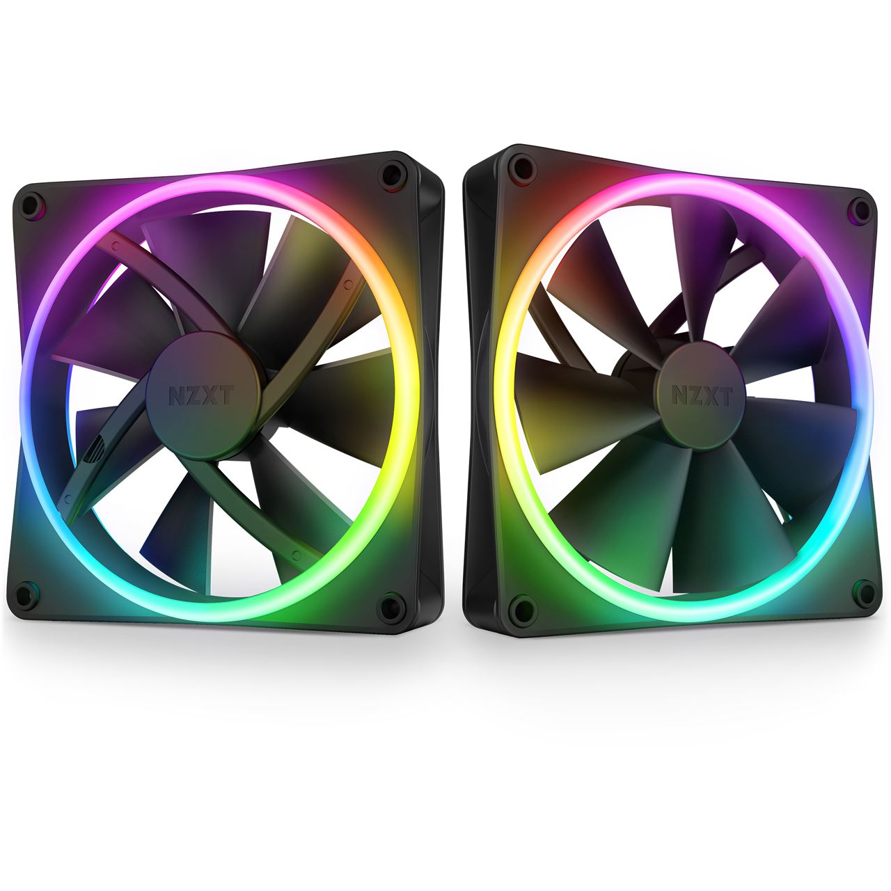 NZXT F Series F140 RGB DUO Twin Pack, 2er-Pack 140x140x26mm 500-1800 U/min 36 dB(A) schwarz