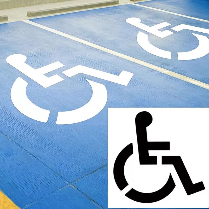 INF Wiederverwendbare Rollstuhlsymbol-Schablone für barrierefreies Parken