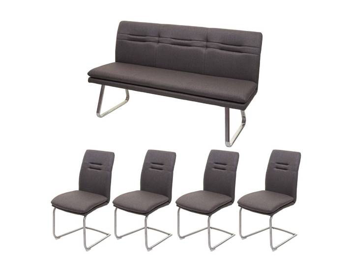 ESSZIMMER-SET Grau, Braun 5er-Set