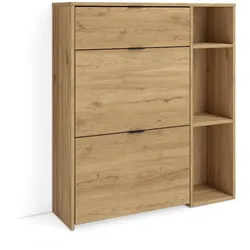 SKRAUT HOME Schuhregal, Schuhschrank, 90x27x102cm, 10 Paar Schuhe, Schuh Organizer, Eiche _671_9