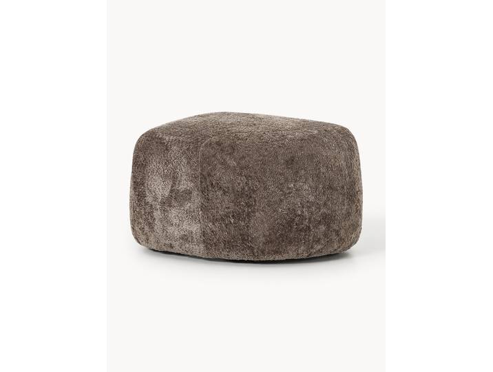 Ovaler Sofa-Hocker Wolke aus Teddy-Bouclé
