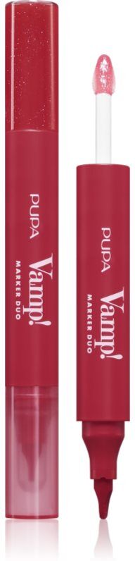PUPA Milano Vamp! Lip Marker Duo lip marker pen with shine shade 005 Cherry Granita 1.4 ml