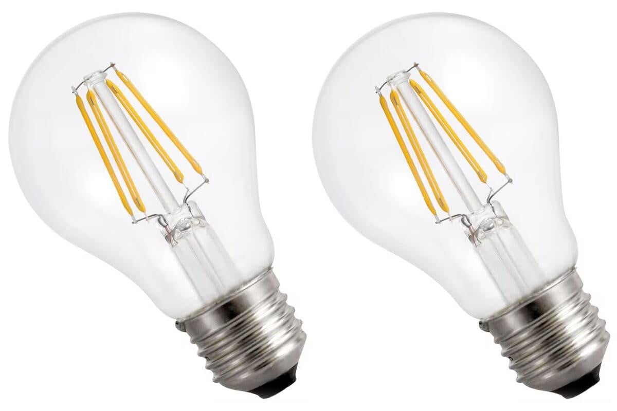 Spectrum LED Peerlamp A60 E27 Helder - 3.8W 806lm 3000K Warmwit - Vervangt 60W - 2 stuks