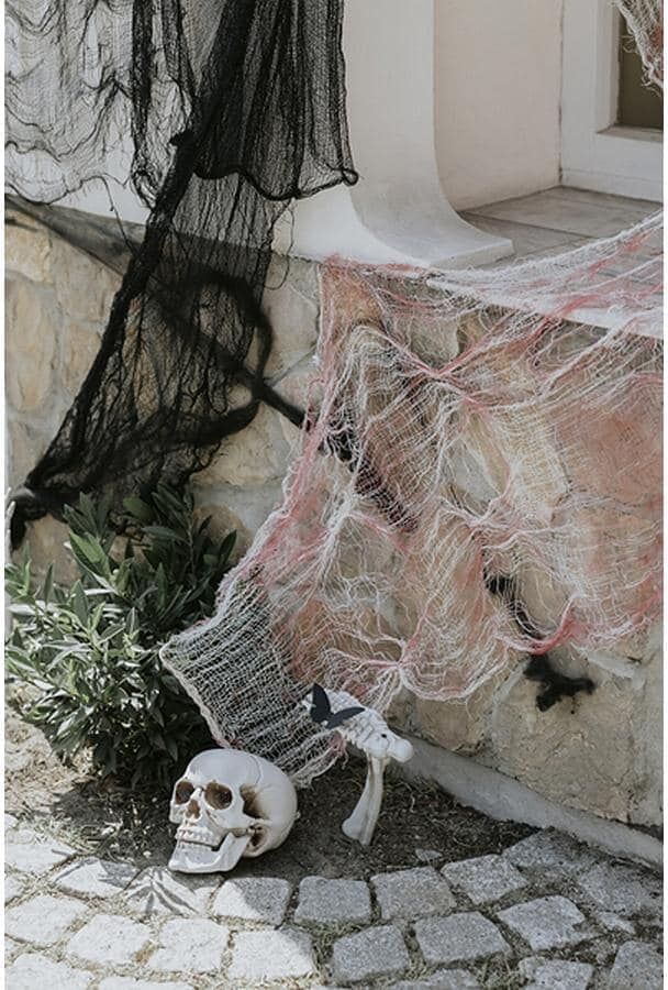 Dekofigur PARTYDECO "Halloweenfigur Skelett 5-teilig", silber (natur), Dekofiguren, Dekofigur natur Einheitsgröße