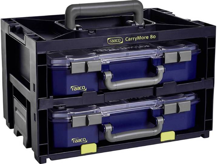 raaco - CarryMore - 80x2 - Assortimentskoffer - (b x h x d) 386 x 241 x 278 mm - 1 stuk(s) - Zwart/Blauw