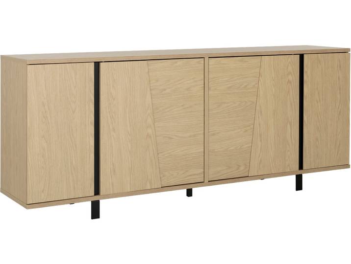Sideboard GAMI SOLENA , beige (eiche rookwood nachbildung), B:205cm H:84cm T:45cm, Holzwerkstoff, Sideboards, Sideboard, Sideboard 4 Türen
