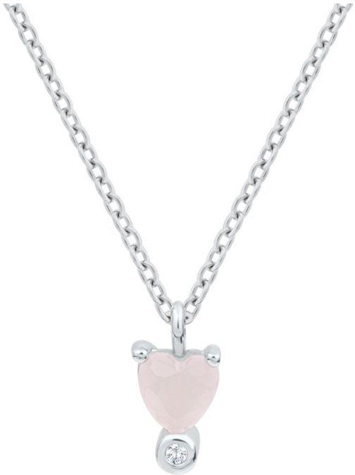 DONDELLA 925 Silver Love Heart Necklace 45cm