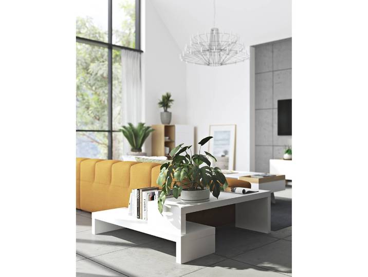 TV-Rack Chico MDF Mitteldichte Holzfaserplatte , lackiert Weiß/Weiß 125 x 40 x 38cm