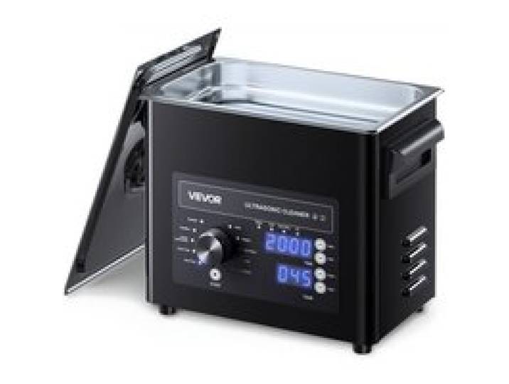 VEVOR ultrasone reiniger, professioneel ultrasoon reinigingsapparaat met draaiknopbediening, 3 liter inhoud, reinigingsapparaat met mandje en reinigingsbal, ultrasone reiniger voor horloges, scheermesjes, sieraden en munten.