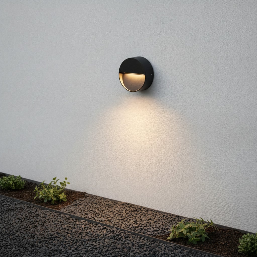 Lyora Ronde wandlamp Sete zwart van aluminium