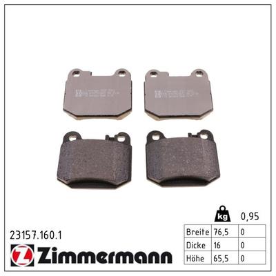 ZIMMERMANN Bremsbelagsatz, Scheibenbremse 231571601 Hinterachse für Mercedes