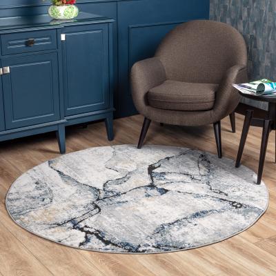 Teppich LIVABLISS "BERLIN", blau (grau), B:160cm H:9,9mm L:160cm, Polypropylen, Teppiche, Teppich