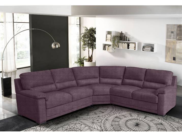 Ecksofa EGOITALIANO Doris, modernes Designerecksofa in hochwertigen Microfaserqualitäten , lila (plum), B:266cm H:90cm T:246cm, Luxus-Mikrofaser BLUSH (100% Polyester) ist ein innovatives Mikrofasergewebe mit wasser- und fleckenabweisenden Eigenschaften. Sie verhindert das Eindringen von Flüssigkeiten und Ölen in das Textilgewebe. Mit einer neutralen Seifenlösung können Flecken von Kaffee, Tee, Wein, Fruchtsaft, Marmelade, Schokolade, Ketchup und anderen eiweiss- und fruchtsäurehaltige Lebensmitteln entfernt werden. Anschliessend mit klarem Wasser ausspülen bzw. nachwischen. Mit einer Vorbehandlung mit Ethylalkohol und einer anschliessenden Behandlung mit neutraler Seifenlösung können auch Flecken durch Kugelschreiber, Filzstiften, Kaugummi und Ölen entfernt werden. Anschliessend mit klarem Wasser auswaschen bzw. nachwischen. Bitte beachte, dass die Fleckenentfernung unverzüglich nach Verschmutzung durchgeführt werden muss, um ein zufriedenstellendes Ergebnis zu erreichen., Sofas, Ecksofa, edle Detailverarbeitung, wahlweise fleckenabweisend oder in Lederoptik