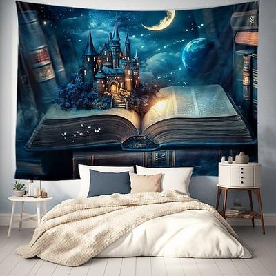 Fantasy Magie Buch hängende Tapete Wandkunst große Tapete Wandmalerei Dekor Fotohintergrund Decke Vorhang Wohnheim Schlafzimmer Wohnzimmer Dekoration